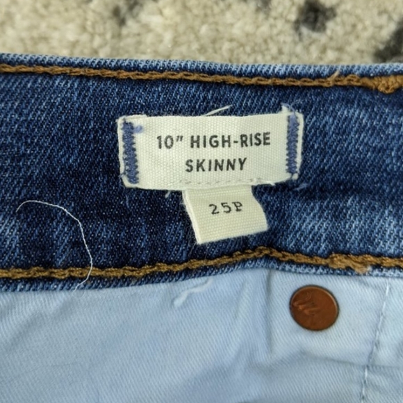 Madewell 10" High Rise Button Blue Jeans 25 Petite - Picture 5 of 5